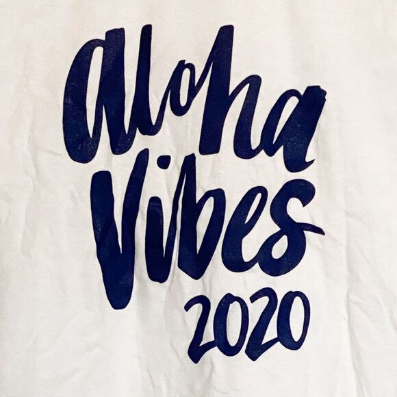 Aloha Vibes 2020 White Tee Shirt NWOT Large - Picture 4 of 4